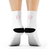 White Crew Socks  All Over Prints