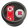 Rutgers Switchblade Divot Tool + Golf Ball Tin Gift Set Team Golf
