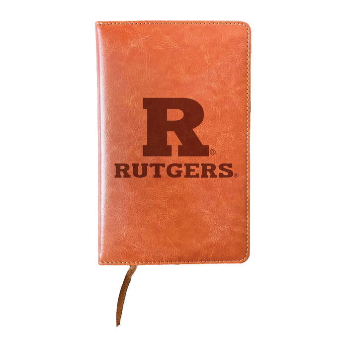 Rutgers Scarlet Knights Engraved 8" x 5" Leather Journal Officially Licensed Collegiate Product R & R INC.