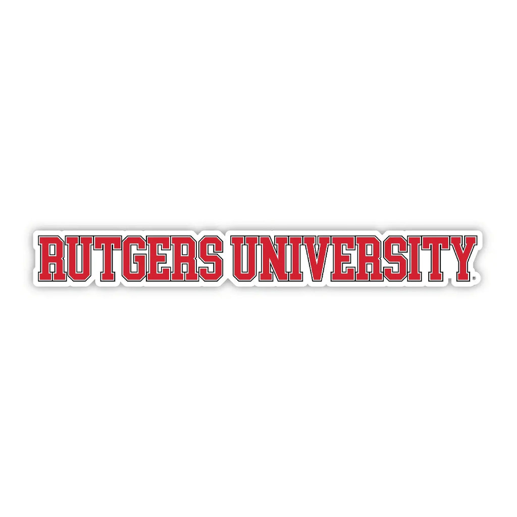 Rutgers Scarlet Knights Officially Licensed College Text Vinyl Decal – White, Clear and Holographic R & R INC.