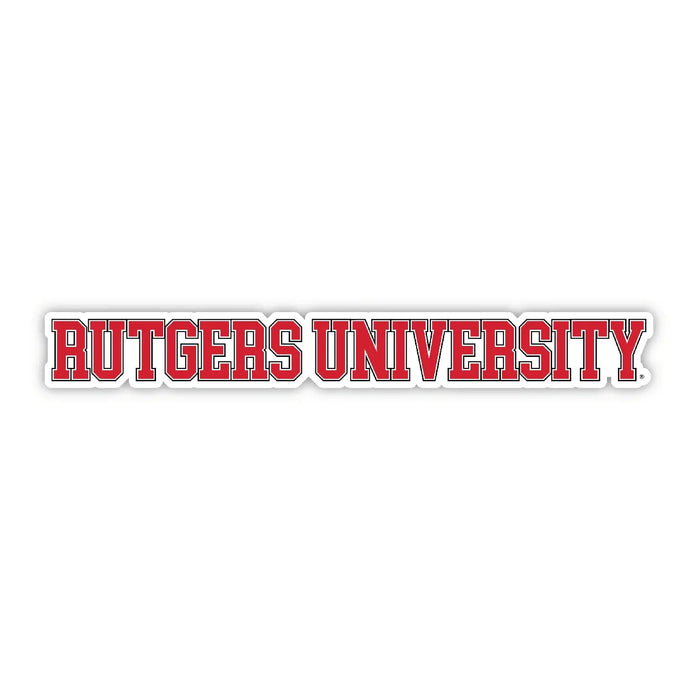 Rutgers Scarlet Knights Officially Licensed College Text Vinyl Decal – White, Clear and Holographic R & R INC.
