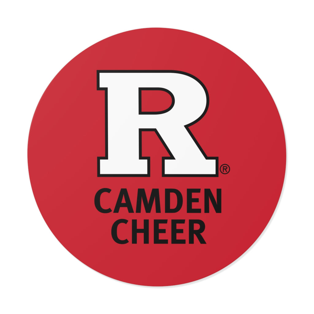 Camden Cheer Round Vinyl Sticker — Red 'R' Logo School Spirit Decal  Paper products