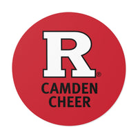 Camden Cheer Round Vinyl Sticker — Red 'R' Logo School Spirit Decal  Paper products