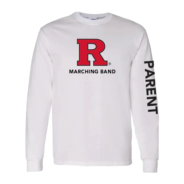 Marching Band Parent Unisex Heavy Cotton Long Sleeve T-Shirt Rutgers Marching Band