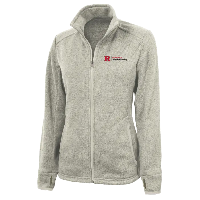 Charles River Women's Heathered Fleece Jacket Rutgers School of Nursing