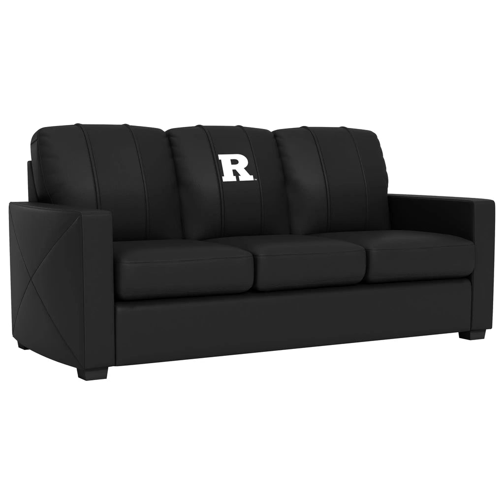 Silver Sofa with Rutgers Scarlet Knights White Logo Zipchair