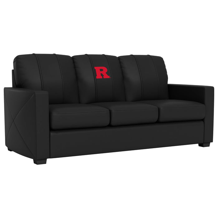 Silver Sofa with Rutgers Scarlet Knights Logo