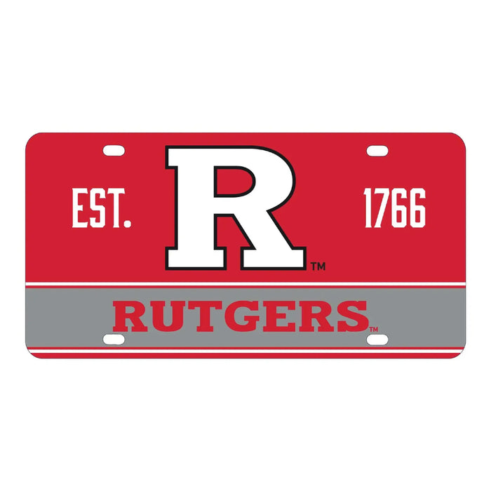 NCAA Rutgers Scarlet Knights Metal License Plate - Lightweight, Sturdy & Versatile R & R INC.