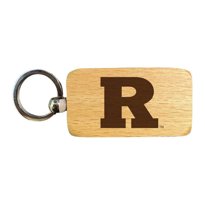 Rutgers Scarlet Knights 2.5 x 1-Inch Engraved Wooden Keychain Officially Licensed Collegiate Product R & R INC.