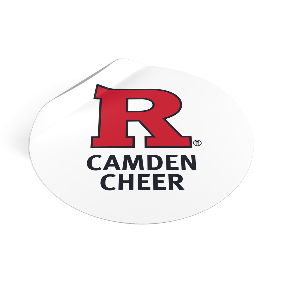 Camden Cheer Round Vinyl Sticker — Red 'R' School Logo Decal  Paper products