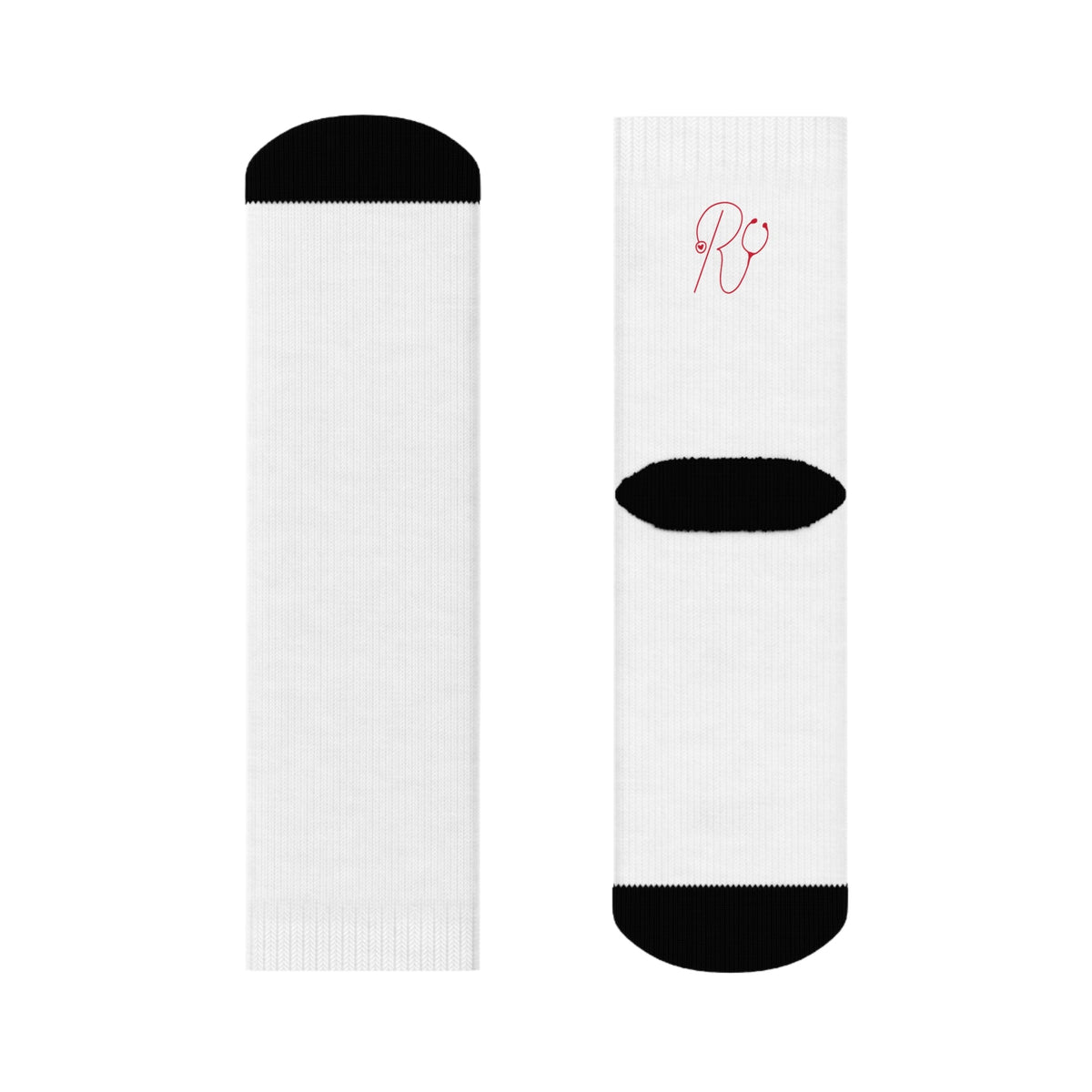 White Crew Socks  All Over Prints