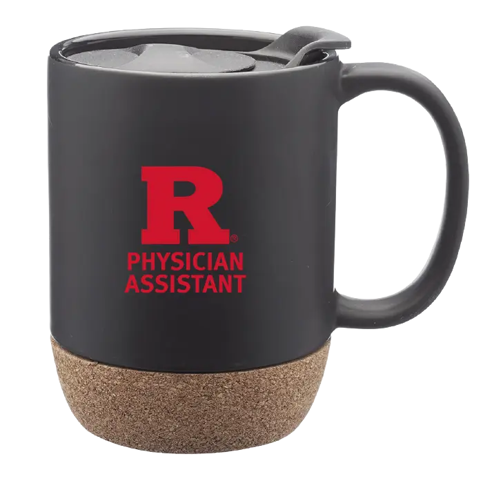 RUPASS 13 oz. Barista Ceramic Custom Mug with Cork Bottom Rutgers Physician Assistant