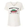 X-Mas Bus Women's V-Neck Knight & Day Apparel