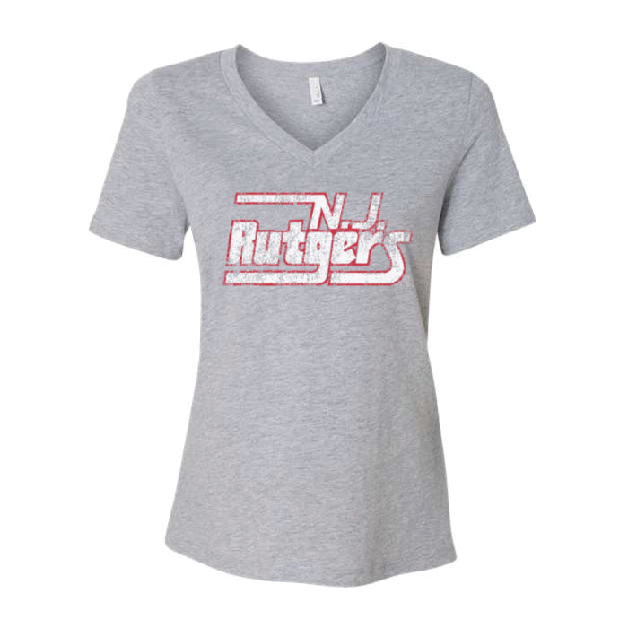 NJ Rutgers Vintage Women's V-Neck