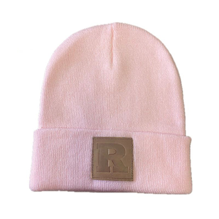 Cuffed Beanie with Leather Patch