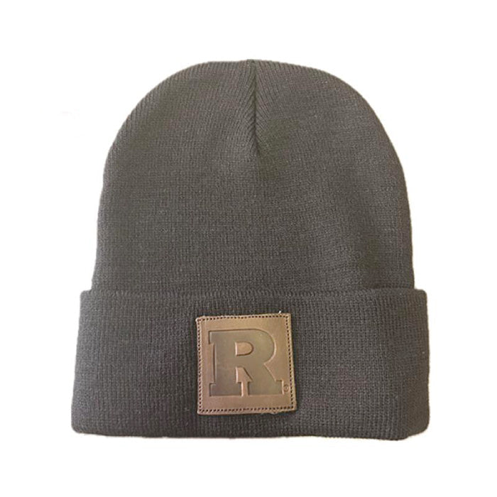 Cuffed Beanie with Leather Patch