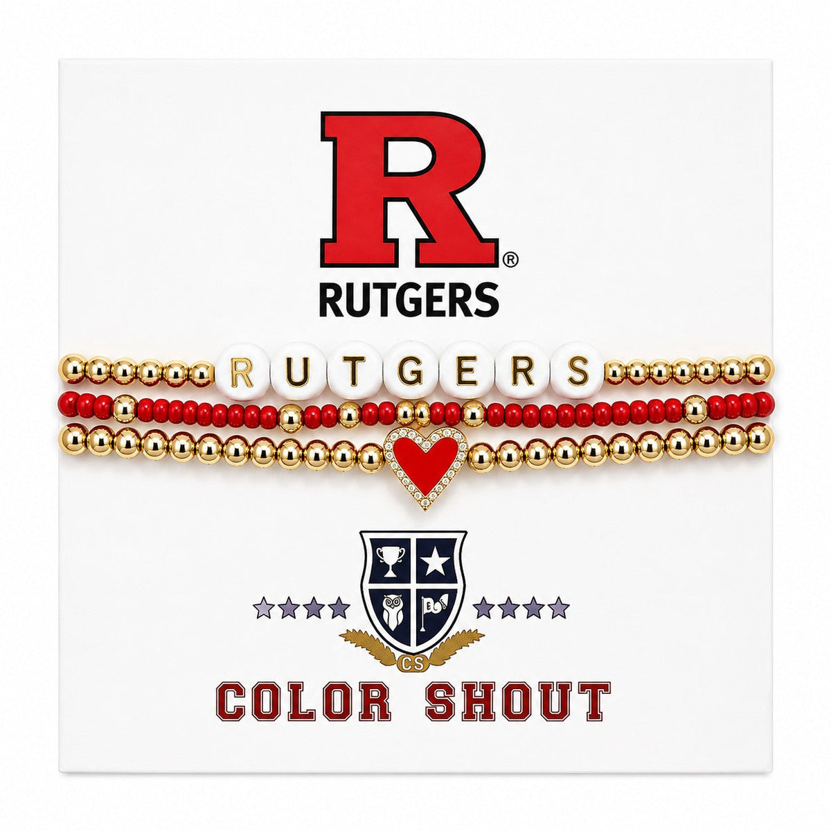Rutgers Scarlet Knights Love My College Bracelet Stack  Bracelet