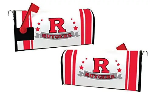 Rutgers Scarlet Knights NCAA Officially Licensed Mailbox Cover Logo and Stripe Design R & R INC.