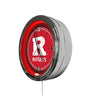 Rutgers 16" Multi Color LED Wall Clock Holland Game Room
