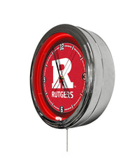 Rutgers 16" Multi Color LED Wall Clock Holland Game Room