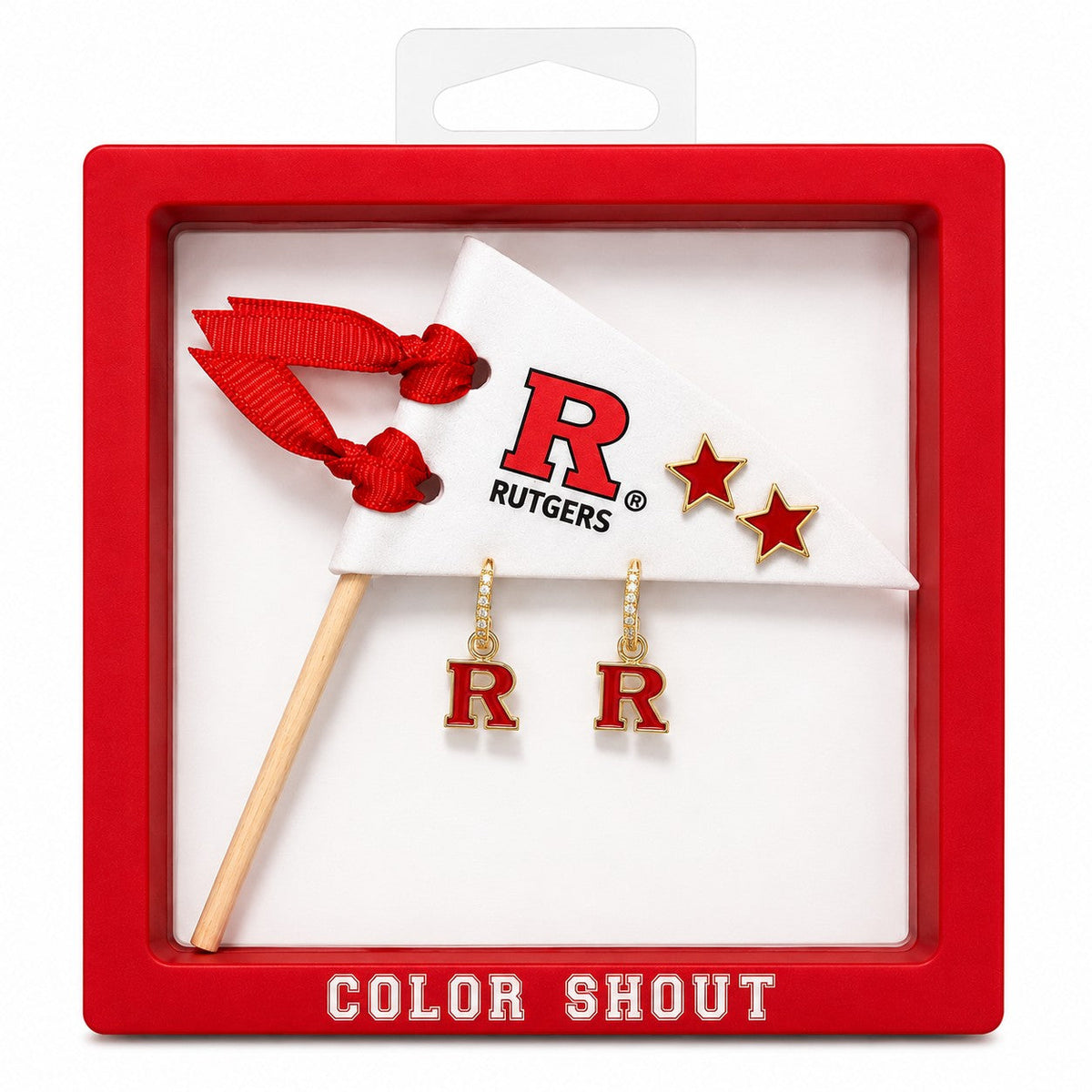 Rutgers Logo Huggie Earrings & Stud Set  Earrings