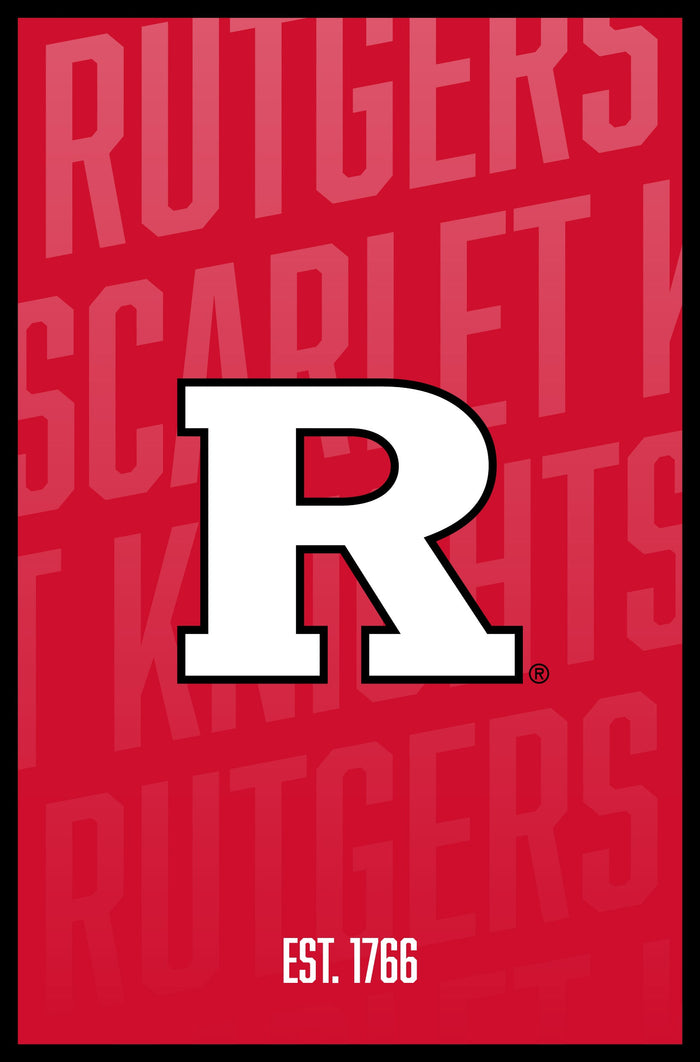 Rutgers Scarlet Knights Vintage College Poster Officially Licensed Collegiate Product