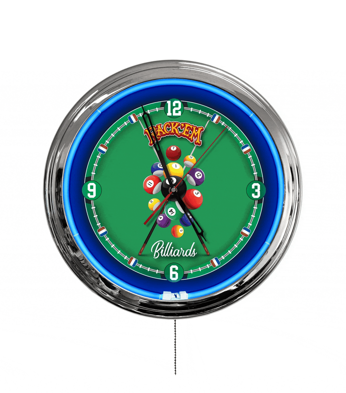 Rutgers 16" Multi Color LED Wall Clock Holland Game Room
