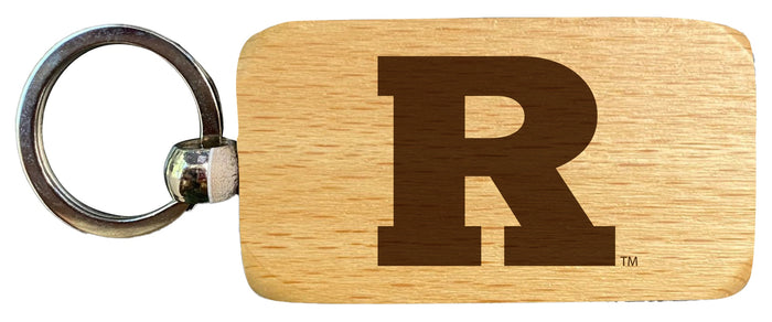 Rutgers Scarlet Knights 2.5 x 1-Inch Engraved Wooden Keychain Officially Licensed Collegiate Product