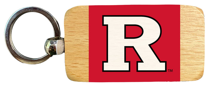 Rutgers Scarlet Knights 2.5 x 1-Inch Wooden Keychain Officially Licensed Collegiate Product