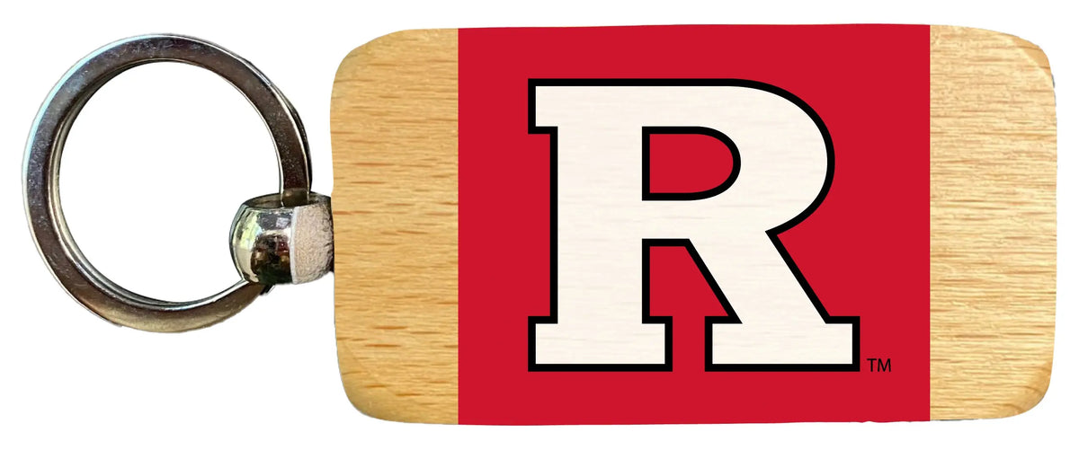 Rutgers Scarlet Knights 2.5 x 1-Inch Wooden Keychain Officially Licensed Collegiate Product R & R INC.