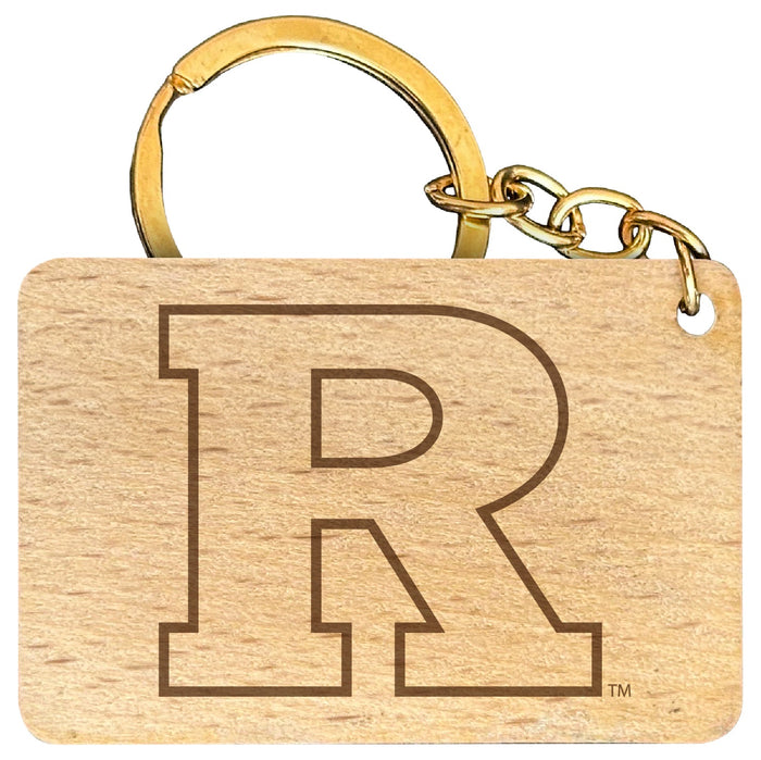 Rutgers Scarlet Knights Engraved Flat Wood Keychain 1.5" x 2.5" Officially Licensed Collegiate Product