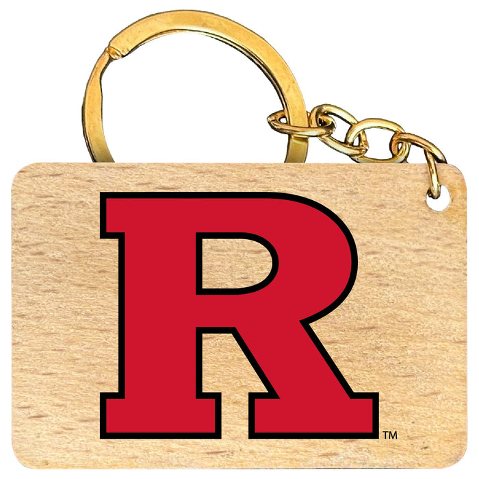 Rutgers Scarlet Knights Flat Wood Keychain 1.5" x 2.5" Officially Licensed Collegiate Product