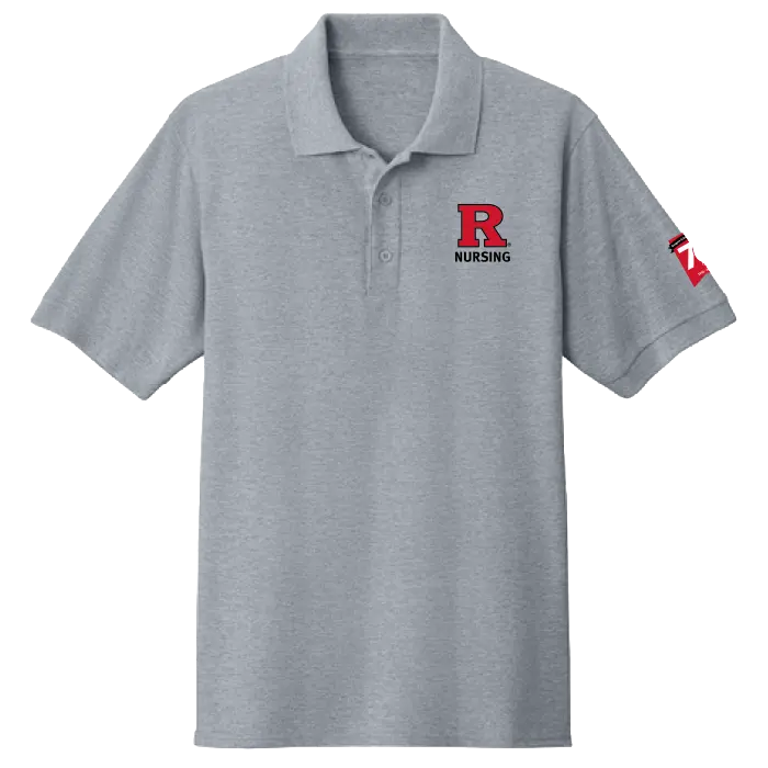 70th Anniversary of Nursing Port & Co Core Blend Pique Polo Rutgers School of Nursing