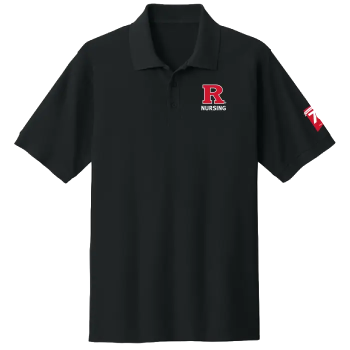 70th Anniversary of Nursing Port & Co Core Blend Pique Polo Rutgers School of Nursing