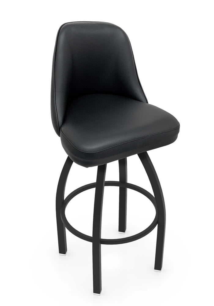 Rutgers L048 Swivel Bar Stool with Full Bucket Seat | NCAA Rutgers Full Bucket Bar Stool with Script Logo Holland Game Room