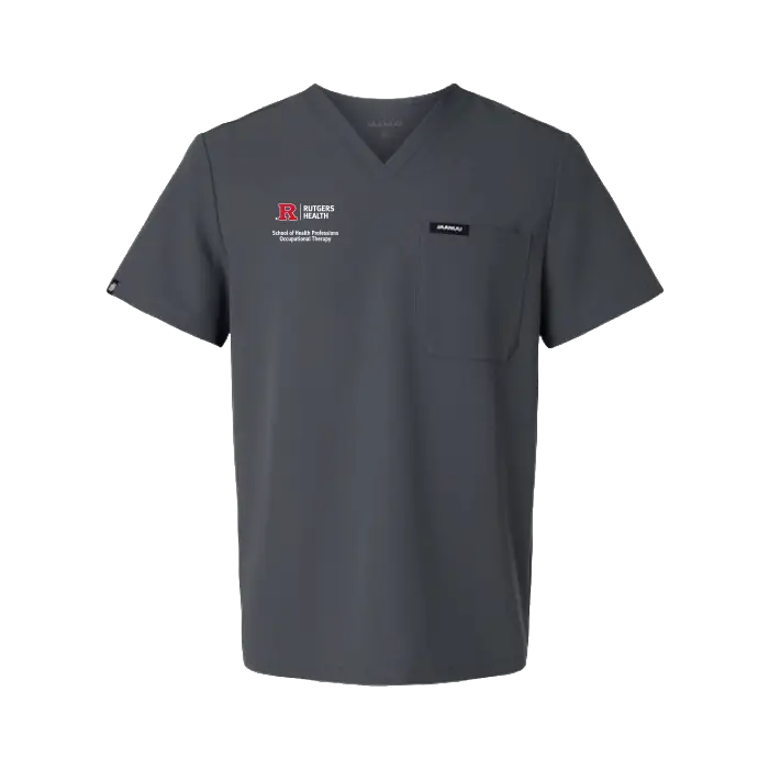 OTD Men's Holmes Everyday 1-Pocket Scrub V-Neck Top Rutgers OTD