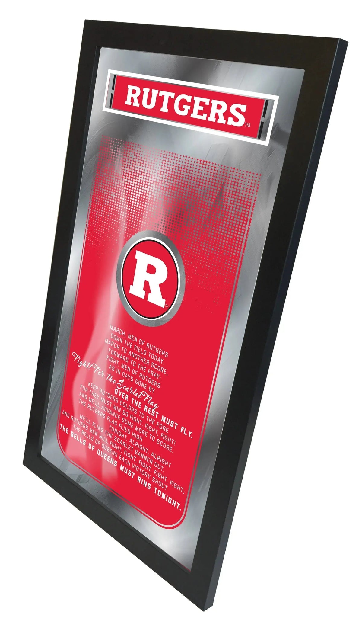 Rutgers Scarlet Knights Logo Fight Song Mirror Holland Game Room