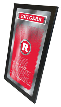 Rutgers Scarlet Knights Logo Fight Song Mirror Holland Game Room