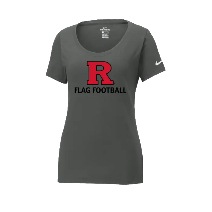 Nike Women's Dri-FIT Cotton/Poly Scoop Neck Tee Rutgers Flag Football