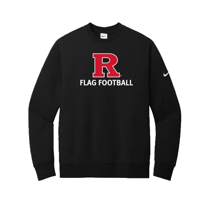 Nike Club Fleece Sleeve Swoosh Crew Rutgers Flag Football