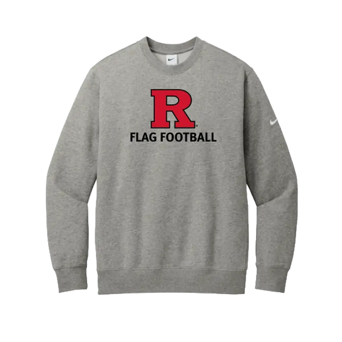 Nike Club Fleece Sleeve Swoosh Crew Rutgers Flag Football