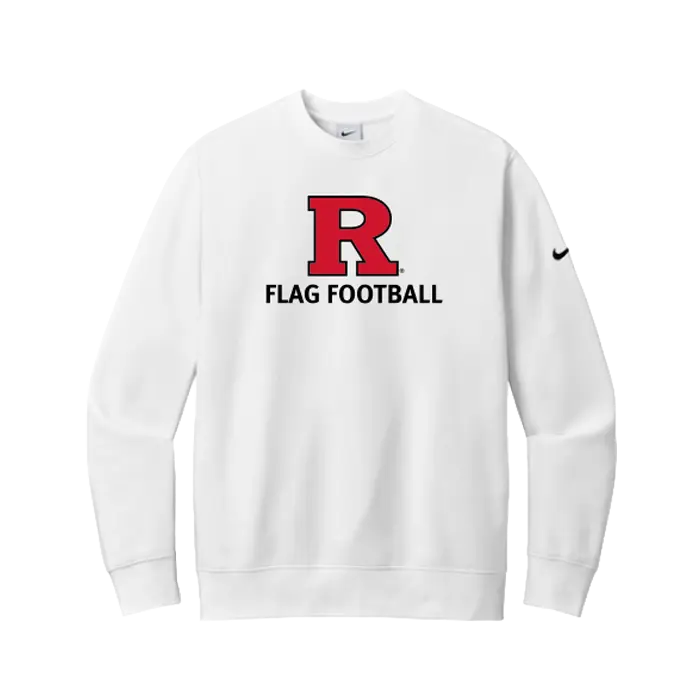 Nike Club Fleece Sleeve Swoosh Crew Rutgers Flag Football