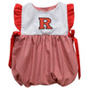 Rutgers State University Scarlet Knights Embroidered Cardinal Red Gingham Girls Bubble Vive La Fête - Online Apparel Store