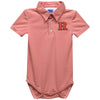 Rutgers State University Scarlet Knights Embroidered Red Cardinal Stripes Stripe Knit Polo Bodysuit Vive La Fête - Online Apparel Store