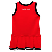 Rutgers State University Scarlet Knights Vive La Fete Game Day Red Sleeveless Youth Cheerleader Dress