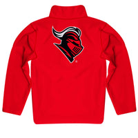 Rutgers State University Scarlet Knights Vive La Fete Game Day Solid Red Quarter Zip Pullover Sleeves