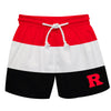 Rutgers State University Scarlet Knights Vive La Fete Red Stripes Swimtrunks V1 Vive La Fête - Online Apparel Store