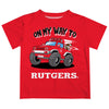 Rutgers State University Scarlet Knights  Vive La Fete Monster Truck Boys Game Day Red Short Sleeve Tee Vive La Fête - Online Apparel Store
