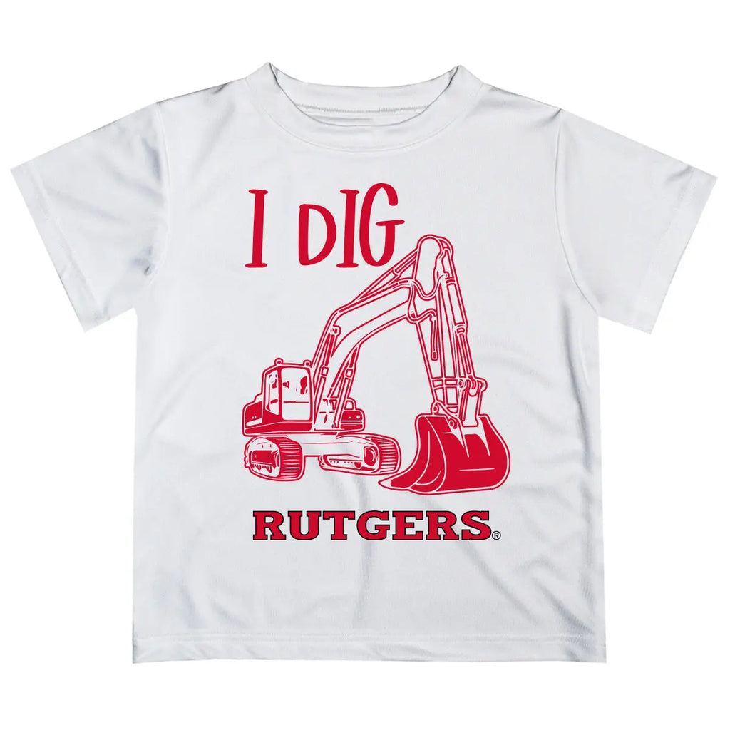 Rutgers State University Scarlet Knights Vive La Fete Excavator Boys Game Day White Short Sleeve Tee Vive La Fête - Online Apparel Store