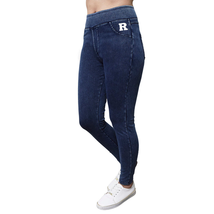 Rutgers State University Scarlet Knights Vive La Fete Game Day Collegiate Logo on Faux Pocket Women Red Jeggings